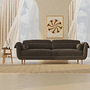 Mevy Üçlü Koltuk Fitilli Kadife Antrasit