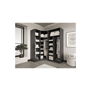 Esla Modüllü 4 Cam Kapaklı Köşe %100 Mdf (kurulum Dahi̇l) Antrasit