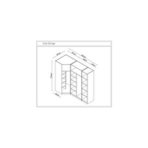 Esla Modüllü 4 Cam Kapaklı Köşe %100 Mdf (kurulum Dahi̇l)