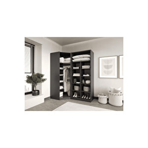 Esla Modüllü 3 Cam Kapaklı Köşe %100 Mdf (kurulum Dahi̇l) Antrasit