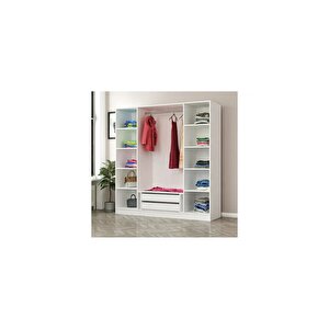 Esla Modüllü 4 Cam Kapaklı Giyinme Dolabı %100 Mdf (kurulum Dahi̇l)