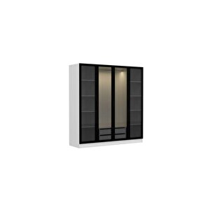 Esla Modüllü 4 Cam Kapaklı Giyinme Dolabı %100 Mdf (kurulum Dahi̇l)