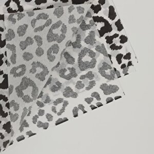 Beyaz Leopar Desenli Pelur Kağıt- 50x70 17 Gr - 100 Adet 100 Adet