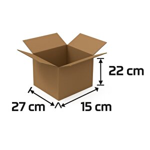 27x15x22 - 100 Adet - (2,9 Desi) Çift Oluklu Taşıma Kolisi 100 Adet