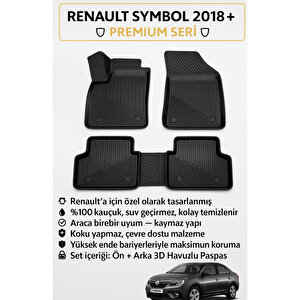 Renault Symbol 2018+ Uyumlu 3d Oto Paspas Premium