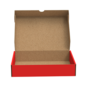 26x19x5 - 100 Adet - Kırmızı Kilitli E Ticaret Karton Kargo Kutusu (ofset Red Chrome) 100 Adet