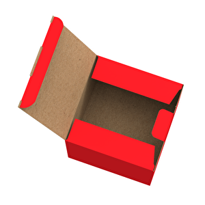 15x15x15 - 25 Adet - Kırmızı Kilitli E Ticaret Karton Kargo Kutusu (ofset Red Chrome) 25 Adet