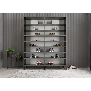 Dört Kapaklı Ayakkabılık Antrasit P.d.a._2_140cm 140 cm