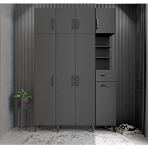 Eko Yıldız Dört Kapaklı Ayakkabılık Antrasit P.d.y.e_2_180cm 180 cm