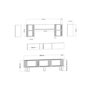 1355tv180-1ct Tv Sehpasi,tv Üni̇tesi̇ ANTRASİT-BEYAZ