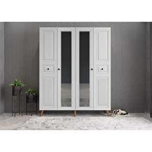 Membran Bar Dört Kapaklı Portmanto Ceviz&beyaz P.d.m.b_3_160cm 160 cm