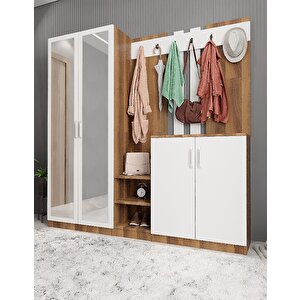 Harika 5 Kapaklı Portmanto Ceviz&beyaz P.b.h_6_225cm 200 cm