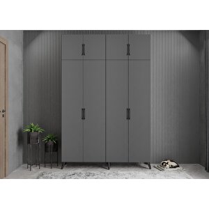 Trend Eko Dört Kapaklı Portmanto Antrasit P.d.t.e._2_180cm 180 cm