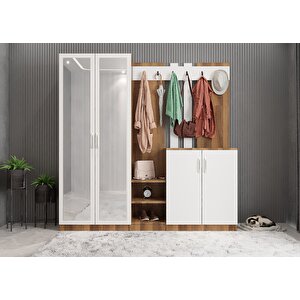 Harika 5 Kapaklı Portmanto Ceviz&beyaz P.b.h_6_200cm 200 cm