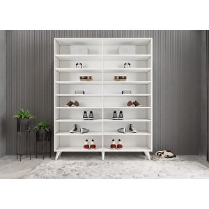 Dört Kapaklı Ayakkabılık Beyaz P.d.a._1_180cm