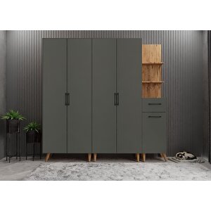 Eko Life 5 Kapaklı Portmanto Çam&antrasit P.b.l.e_9_225cm 225 cm