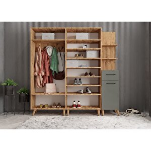 Eko Life 5 Kapaklı Portmanto Çam&antrasit P.b.l.e_9_225cm 225 cm