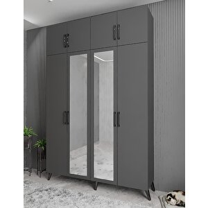 Trend Dört Kapaklı Portmanto Antrasit P.d.t._2_140cm 140 cm