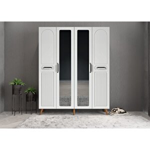 Membran Life Dört Kapaklı Portmanto Ceviz&beyaz P.d.m.l_3_140cm 140 cm