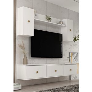 1356tv180-1ct Duvara Montaj Tv Sehpasi, Tv Üni̇tesi̇ BEYAZ-SAFİRMEŞE Beyaz-Safir Meşe