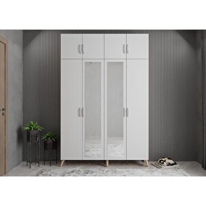 Trend Dört Kapaklı Portmanto Meşe&beyaz P.d.t._8_160cm 160 cm