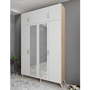 Trend Dört Kapaklı Portmanto Meşe&beyaz P.d.t._8_160cm 160 cm