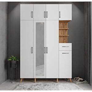 Yıldız Dört Kapaklı Portmanto Çam&beyaz P.d.y._7_180cm 180 cm