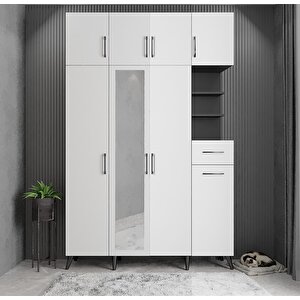 Yıldız Dört Kapaklı Portmanto Antrasit&beyaz P.d.y._6_180cm 180 cm