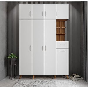 Eko Yıldız Dört Kapaklı Portmanto Ceviz&beyaz P.d.y.e_9_140cm 140 cm