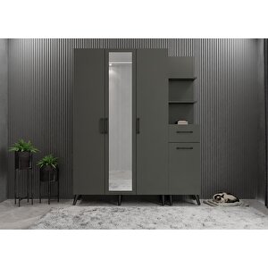 Harika Dört Kapaklı Portmanto Antrasit P.d.h._2_180cm 160 cm