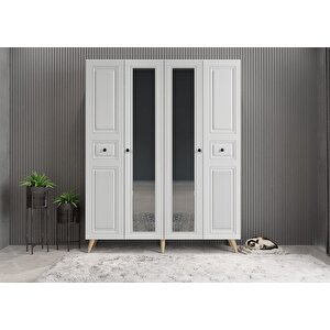 Membran Bar Dört Kapaklı Portmanto Meşe&beyaz P.d.m.b_5_160cm 160 cm