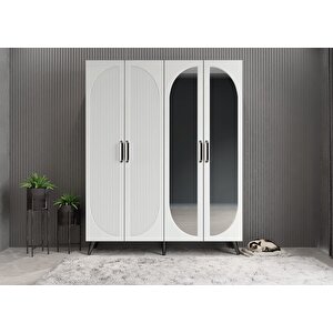 Membran Harika Dört Kapaklı Portmanto Antrasit&beyaz P.d.m.h._2_140cm 140 cm