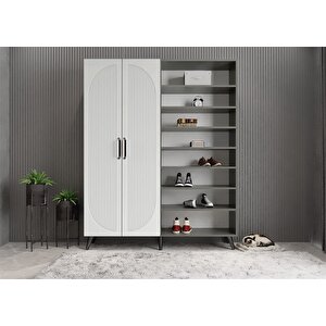 Membran Harika Dört Kapaklı Portmanto Antrasit&beyaz P.d.m.h._2_140cm 140 cm