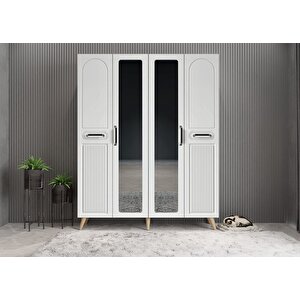 Membran Life Dört Kapaklı Portmanto Meşe&beyaz P.d.m.l_5_140cm 140 cm