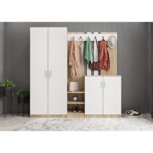 Eko Harika 5 Kapaklı Portmanto Meşe&beyaz P.b.h.e_8_200cm 200 cm