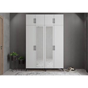 Trend Dört Kapaklı Portmanto Antrasit&beyaz P.d.t._6_180cm 180 cm