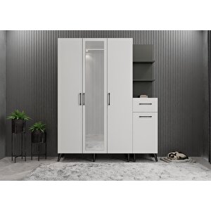 Harika Dört Kapaklı Portmanto Antrasit&beyaz P.d.h._6_160cm 160 cm