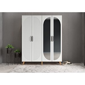 Membran Harika Dört Kapaklı Portmanto Çam&beyaz P.d.m.h._4_140cm 140 cm