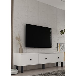 1357tv180-1ct Tv Sehpasi BEYAZ-SİYAH Beyaz-Siyah