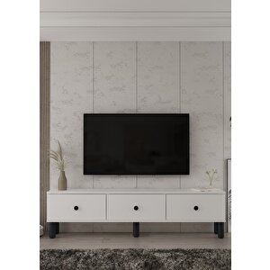 1357tv180-1ct Tv Sehpasi BEYAZ-SİYAH Beyaz-Siyah