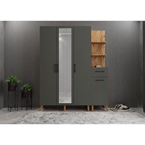 Harika Dört Kapaklı Portmanto Çam&antrasit P.d.h._9_160cm 160 cm