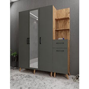 Harika Dört Kapaklı Portmanto Çam&antrasit P.d.h._9_180cm 180 cm