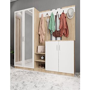 Harika 5 Kapaklı Portmanto Meşe&beyaz P.b.h_8_225cm 225 cm