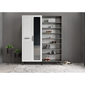 Membran Life Dört Kapaklı Portmanto Antrasit&beyaz P.d.m.l_2_140cm 140 cm