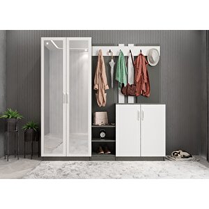 Harika 5 Kapaklı Portmanto Antrasit&beyaz P.b.h_5_225cm 225 cm