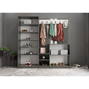 Harika 5 Kapaklı Portmanto Antrasit&beyaz P.b.h_5_225cm 225 cm