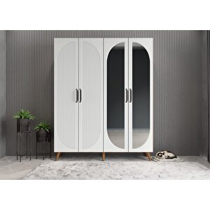 Membran Harika Dört Kapaklı Portmanto Ceviz&beyaz P.d.m.h._3_140cm 140 cm