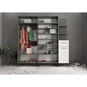 Eko Life 5 Kapaklı Portmanto Antrasit&beyaz P.b.l.e_6_225cm 225 cm