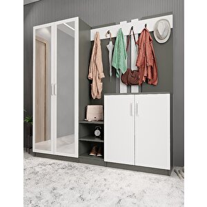 Harika 5 Kapaklı Portmanto Antrasit&beyaz P.b.h_5_175cm 175 cm