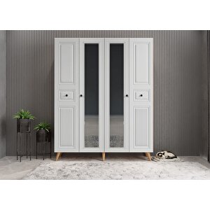 Membran Bar Dört Kapaklı Portmanto Çam&beyaz P.d.m.b_4_160cm 160 cm